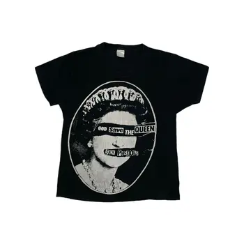 Винтажная футболка Sex Pistols мужская XS Черный Боже, храни королеву, графический принт
