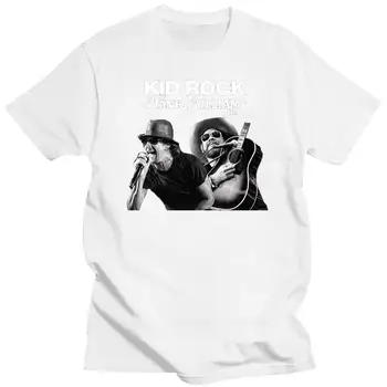 Новые футболки Мужская футболка Kid Rock And Hank Williams Jr Черно-синий для мужчин-женщин Homme Индивидуальный бренд Футболка