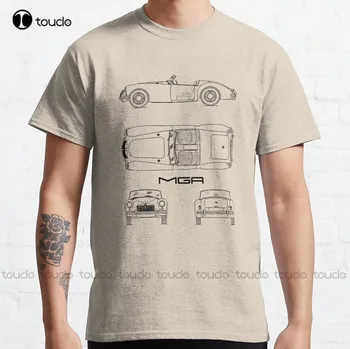 Mga Sports Car Blueprint Классическая футболка Рубашка для сна O-образным вырезом Уличная одежда Мужские футболки оверсайз Короткие рукава Забавные футболки