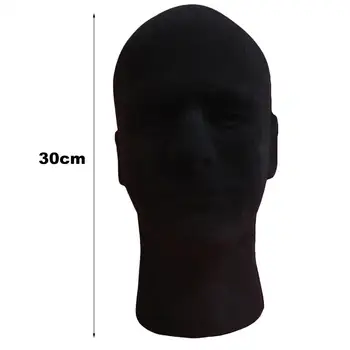 Флокированная головка Флокированная модель головы Безопасная пенопластовая флокированная модельная голова Легкая черная манекенная модель голова для дома