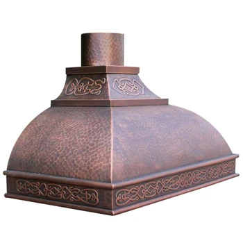 Настенная латунь медная вытяжка Медные кухонные вытяжки Ремни с цилиндрической вентиляцией Плита в античном стиле