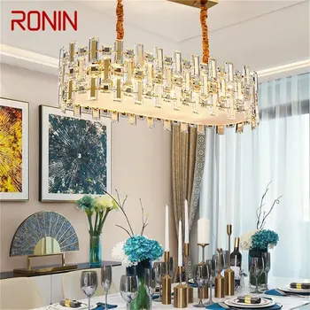 RONIN Постмодернистский подвесной светильник Креативная золотая люстра Светодиодная роскошная хрустальная лампа для украшения дома