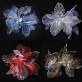 9-цветный семилистный маленький цветочный градиент органза креативная ручная работа DIY украшение платья фон дизайнерские тканевые аксессуары