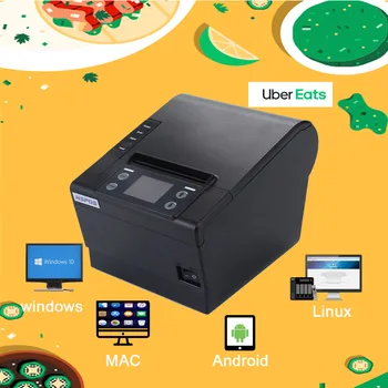  Оптовая продажа Ubereat Doordash Printer 80 мм Термочек POS-принтер WIFI BT Wireless Connect 24V для розничных магазинов
