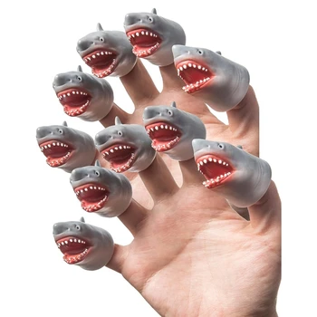  Кукольный набор с акульими пальцами, Животные Кукольное шоу Театральный реквизит, Новые игрушки Странные вещи Подарки, 10 шт. Простота в использовании