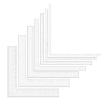 7Pcs/Set Бумажные углы для карт Помощники Набор инструментов для позиционирования Скрапбукинг Акриловые линейки для выравнивания слоев карт Набор