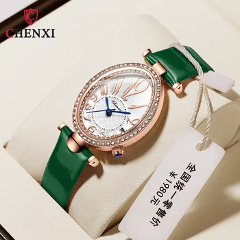Chenxi 326 Женские модные овальные часы с бриллиантами Женские часы Relogios Feminino