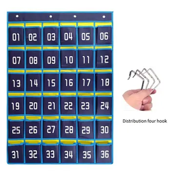 Пронумерованные карманные таблицы над дверью Органайзер Принадлежности для домашнего обучения Сумка для хранения декора в классе с 4 крючками для мобильных телефонов