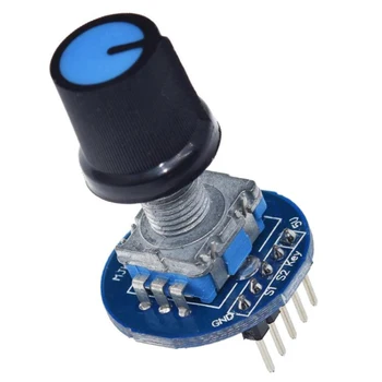 Модуль поворотного энкодера 5 В Кирпич Датчик Разработка Круглая Аудио Вращающаяся Потенциометр Колпачок Ручка Для Arduino EC11