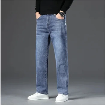 хорошее качество Черный серо-синий узкие джинсы Мужчины Весна Лето Узкий крой Джинсы Мужчины Хлопок Эластичные джинсовые брюки Cowboy FX3203
