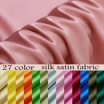 30 цвет 16 momme 100% чистый шелк атласная ткань ширина 114 см однотонный крашеный бесплатная доставка