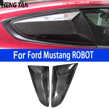 Для Ford Mustang ROBOT Style Автомобильный стайлинг Жалюзи заднего стекла Жалюзи заднего стекла автомобиля Боковые жалюзи фурмы Вентиляционное отверстие Углеродное волокно черный