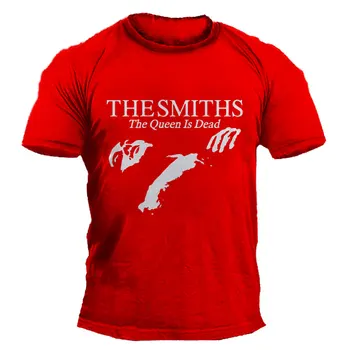 Простая атмосферная китайская красная футболка для мужчин и женщин The Smiths The Queen Is Dead Графические мужские хип-хоп футболки с короткими рукавами