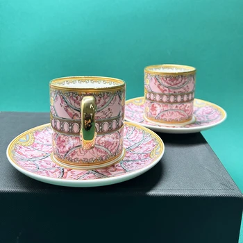  Luxury 2 Piece Of Artistic Bone China Tea Coffee Cup And Plate Европейский Королевский Чай Чай Блюдце Питьевой Набор С Подарочной Коробкой