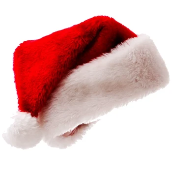 Санта Шляпа Рождественская Шляпа Рождественский Костюм Одевалка Плюшевая Толстая Рождественская Шапка Взрослый