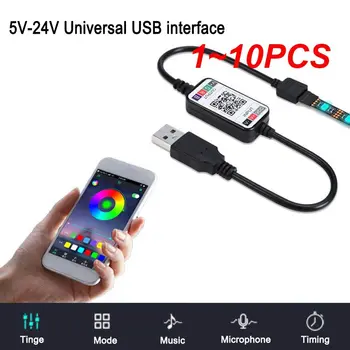 1 ~ 10 шт. Универсальный мини беспроводной 5-24 В Управление смартфоном Контроллер светодиодной ленты RGB USB-кабель 4.0 для бара отеля